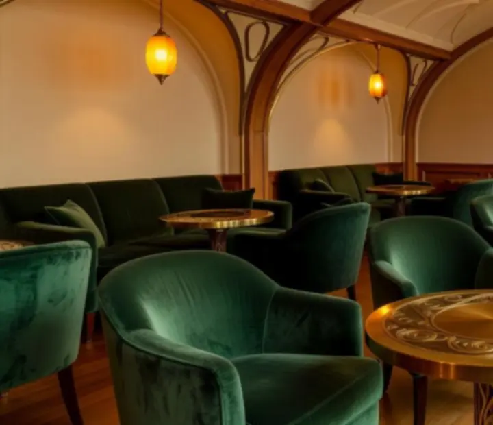 Kameralna przestrzeń Casino Lounge z miękkim bursztynowym światłem i wygodnymi fotelami
